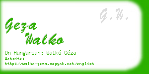 geza walko business card