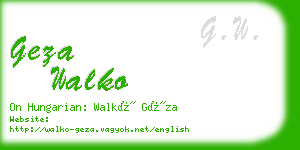 geza walko business card